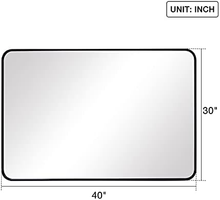 SILD Black Rectangle Wall Mirror 30x40 Inch