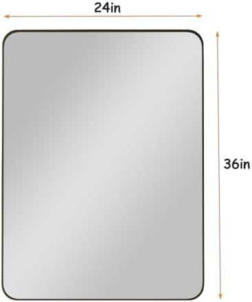 30x40 Inch Black Metal Framed Wall Mirror
