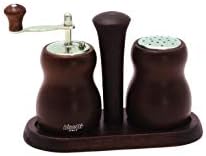 Bisetti Cuneo Wood Pepper Mill Salt Shaker Set Walnut