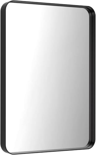 Wall-Mounted Bathroom Vanity Mirror 40x30 Matte Black