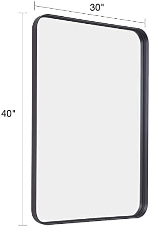 Black Mirror 30x40 Wall Mount Vanity Mirror with Aluminum Frame
