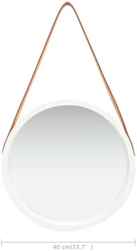 Teenpull Round Wall Mirror with Wood Frame 157 in Diameter