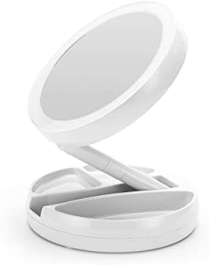 Lighted Vanity Mirror with Charging Cable and Storage