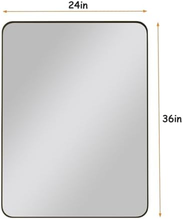 AiStarlink 24x36 Inch Black Rectangular Wall Mirror