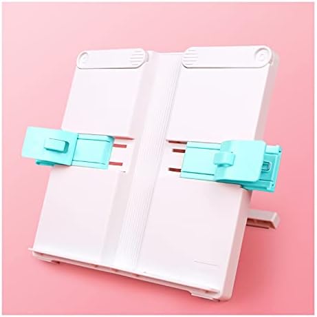 Adjustable Book Stand with 2 Clip Options for Kitchen and Office