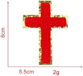 12-Pack Cross Embroidered Patches for DIY Clothing and Accessory Decoration