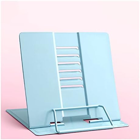 Adjustable Metal Book Stand for Kitchen and Office Blue