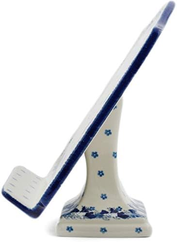 Polish Pottery 9-Inch Book Stand Blue Spring Theme