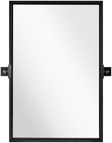 Moon Mirror 24 x 36 Inch Modern Wall Vanity Mirror Black