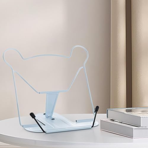 Harayaa Metal Book Stand Portable for Cookbooks and Magazines Blue
