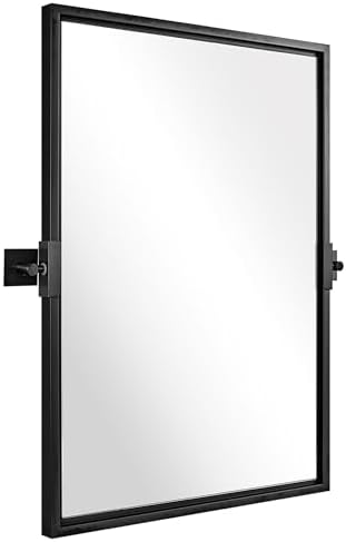 Moon Mirror 24 x 36 Inch Modern Wall Vanity Mirror Black