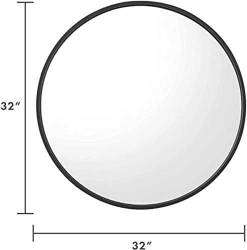 SHERBECK 32 Black Round Wall Mirror