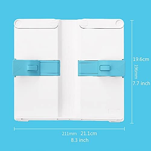 Adjustable Book Stand with 2 Clip Options for Kitchen and Office