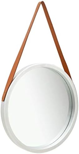 YUHI-HQYD Round Wall Mirror with Strap 167 Inch Silver