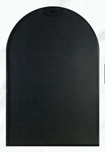 24x36 Inch Arched Wall Mirror with Metal Frame - Black