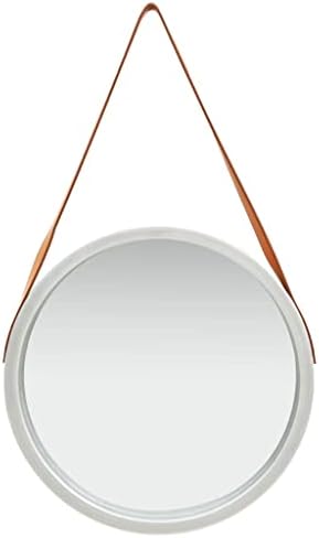 YUHI-HQYD Round Wall Mirror with Strap 167 Inch Silver