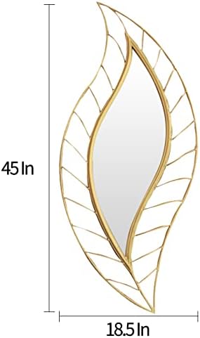 ironsmithn Decorative Wall Mirror 45x185 Gold Leaf Frame