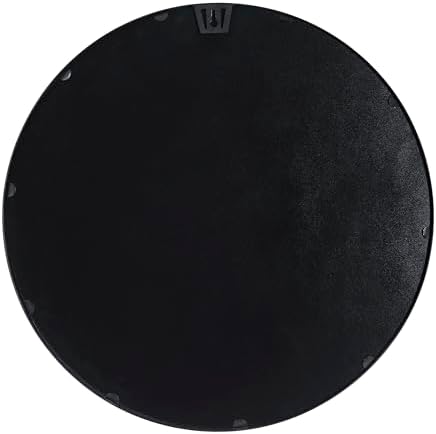 Merrick Lane Monaco Round Accent Mirror - 24 Black Metal Frame