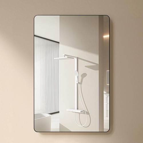 Simple HD White Bathroom Mirror with Aluminum Frame 1