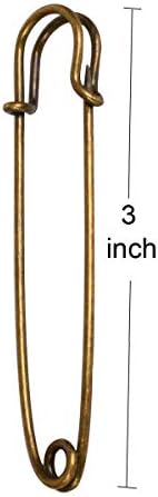 50 Pcs Heavy Duty Large Safety Pins in Brown