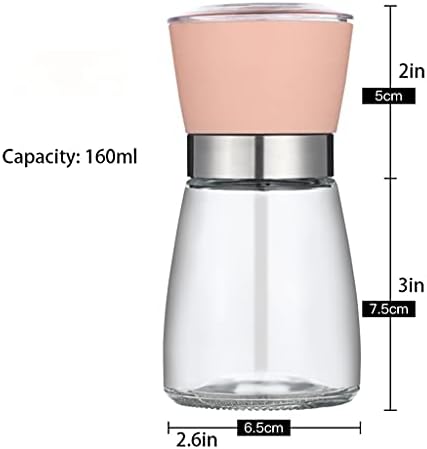 LEIXIUSM Refillable Pepper Mill Salt and Pepper Grinder Pink