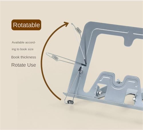 Adjustable Cookbook Holder with Foldable Stand for Cookbooks and Tablets Blue