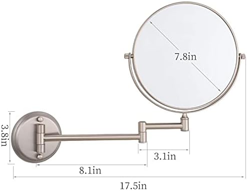 KEYQEEN Wall Mounted Double Sided Mirror 6 Inch 3X