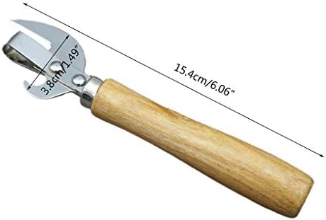 Wooden Handle Can Opener with Stainless Steel Blade