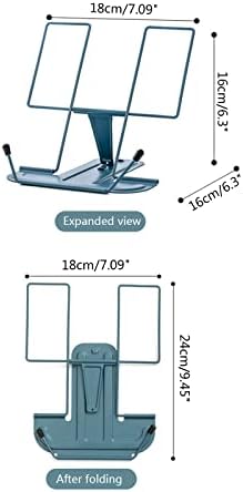 Folding Holder with Page Clip Adjustable Metal Rest for Kids Reading Stand