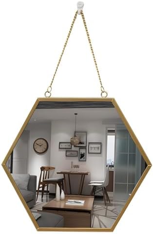 TZUFA Hexagon Wall Mirror Gold Bathroom Decor