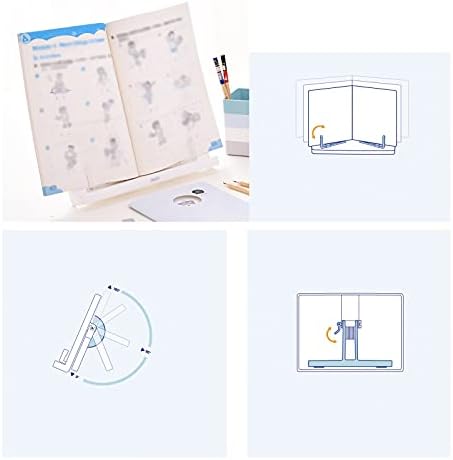 Yuidaaavzz Adjustable Book Stand for Reading and Study Portable Foldable 11x8 Inch Blue