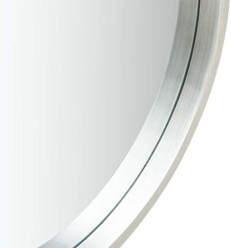 Retro Silver Round Wall Mirror with Strap