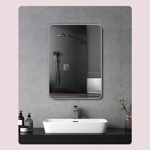Simple HD White Bathroom Mirror with Aluminum Frame 1
