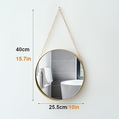 NOIRDA Small Hanging Circle Mirror with Chain 1