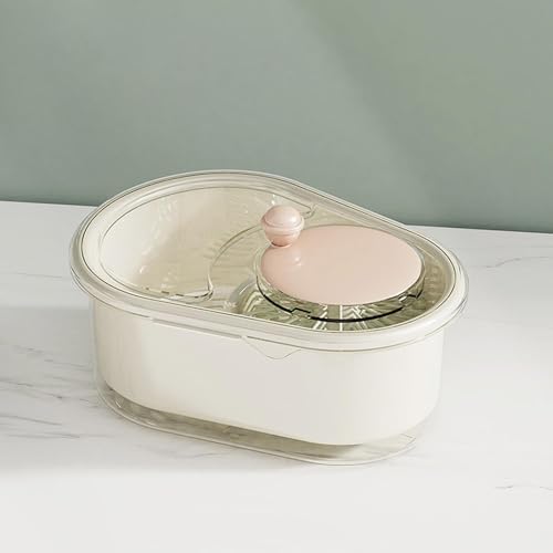 Efficient Manual Fruit Cleaner with Brush and Spinning Basket White