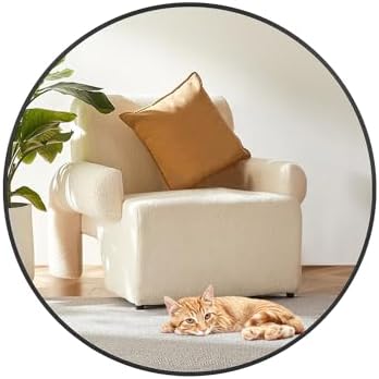 20 Inch Black Round Wall Mirror for Bathroom and Entryway