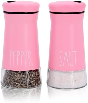 Aelga Pink Salt Pepper Shakers Set