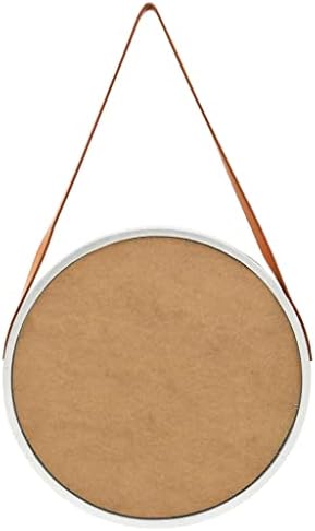 Retro Silver Round Wall Mirror with Strap
