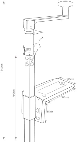BOJ Commercial Grade Manual Can Opener with Angled Bar 19 Inch Table Mount