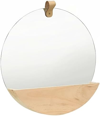 RINDIGOO Wall Mirror with Pinewood Shelf 138 Inch