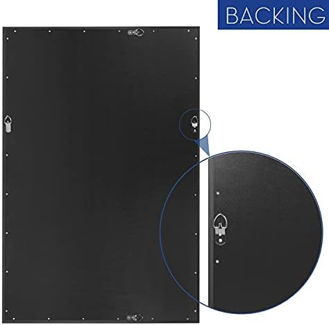 H-A 40X24 Black Thin Frame Wall Mirror