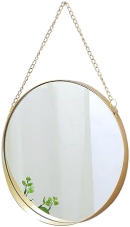 NOIRDA Small Hanging Circle Mirror with Chain