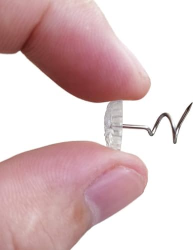 50 Pack White Twist Pins with Clear Heads