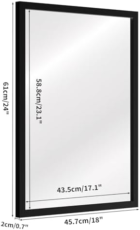 Black Large Bathroom Wall Mirror Set of 2