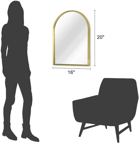 HLFMVWE 20x16 Arch Wall Mirror Aluminum Frame
