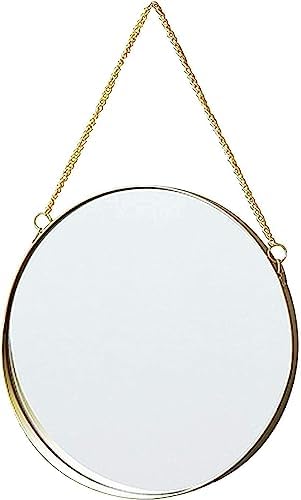 Bleslin 20cm Round Wrought Iron Bathroom Mirror with Rotating Double-Sided Design