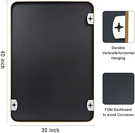 DABLUE 30x40 Inch Gold Framed Bathroom Mirror