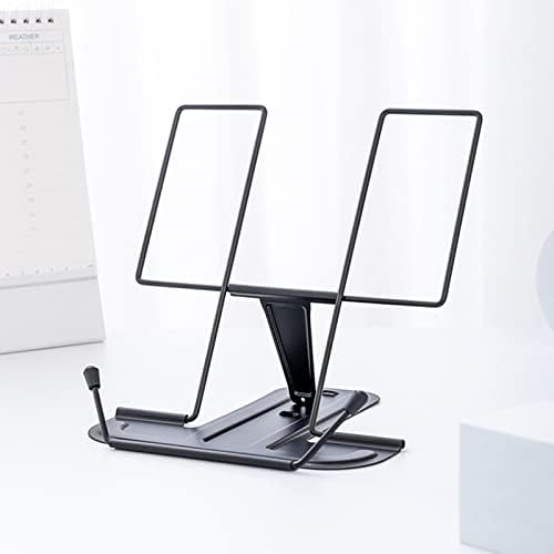 Folding Holder with Page Clip Adjustable Metal Rest for Kids and Adults