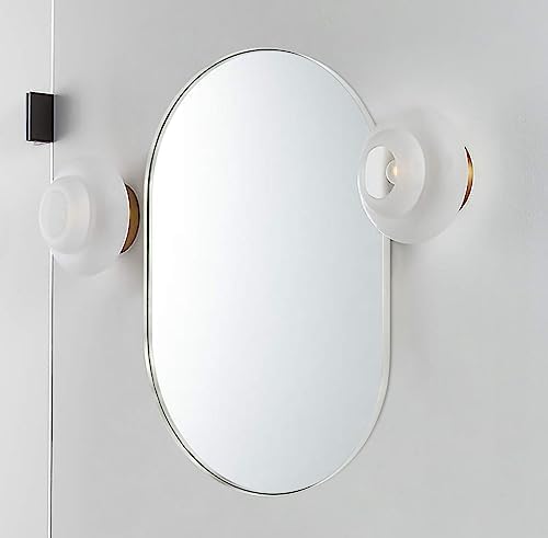 TEHOME Brushed Nickel Oval Mirror 30x40 Inch