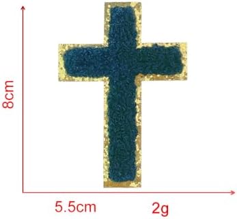 12-Pack Cross Embroidered Patches for DIY Clothing and Accessory Decoration